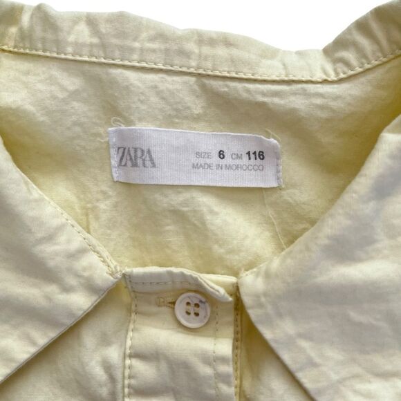 Zara Girls Yellow Puff Sleeve Blouse - Picture 4 of 5